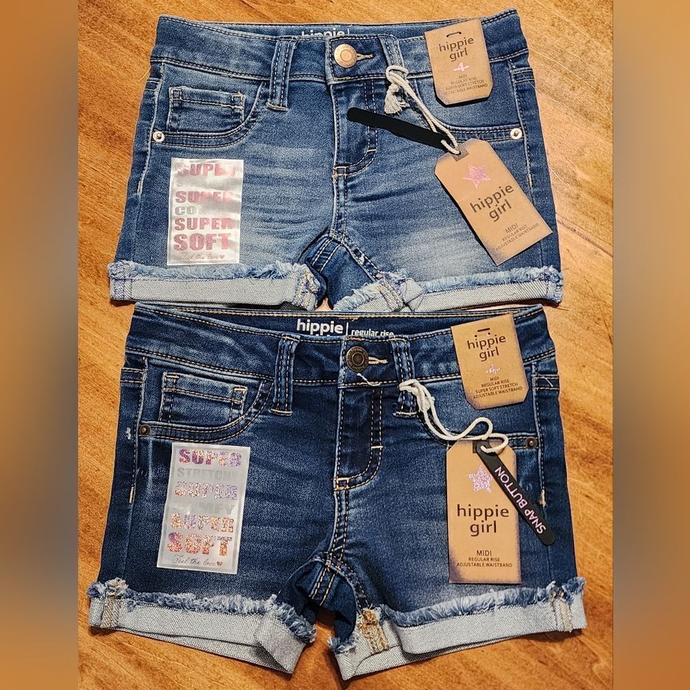 NWT Hippie Girl Midi Shorts 2 Pair Size 4